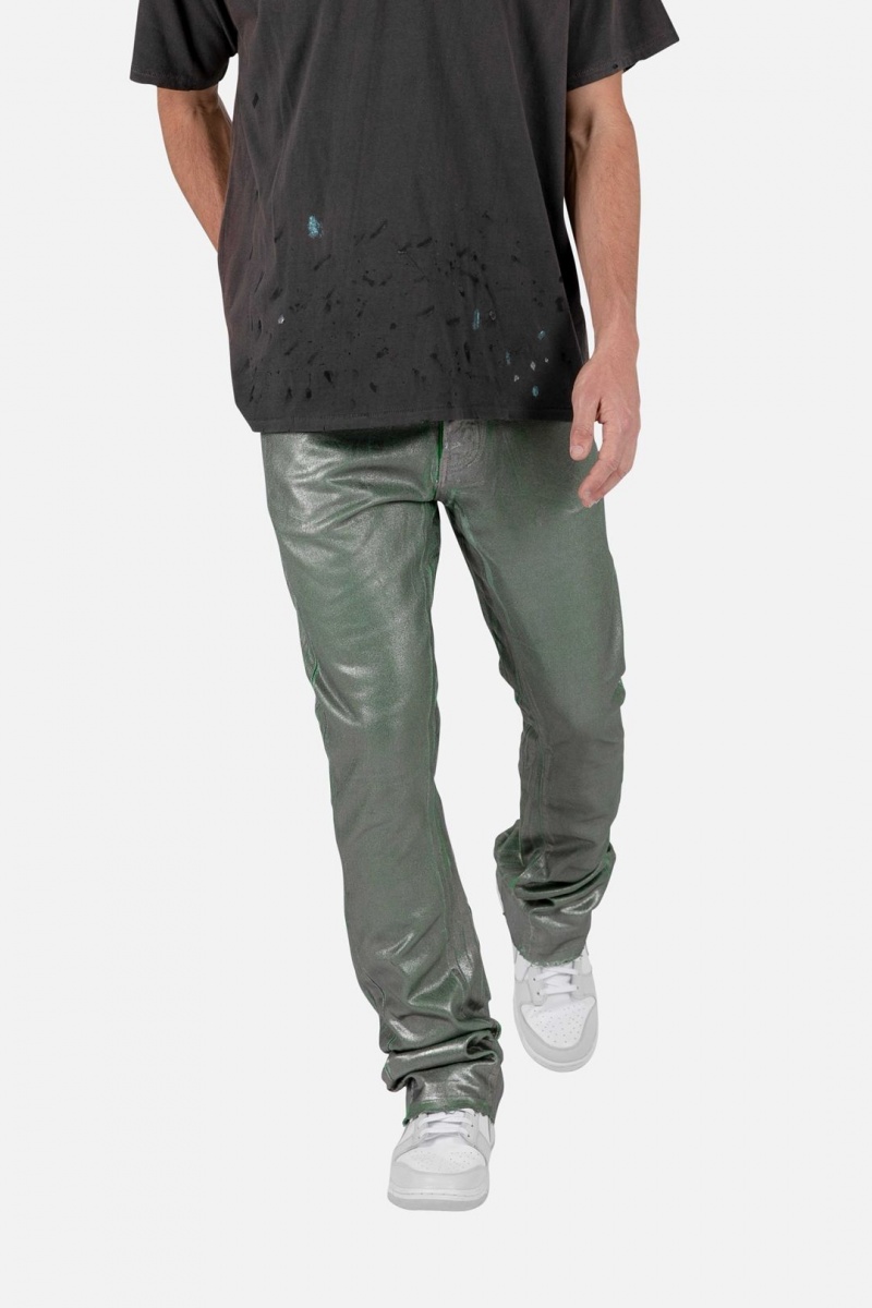 Mnml B427 Metallic Flare Denim Flare Denim Green | EJ43-X7JO