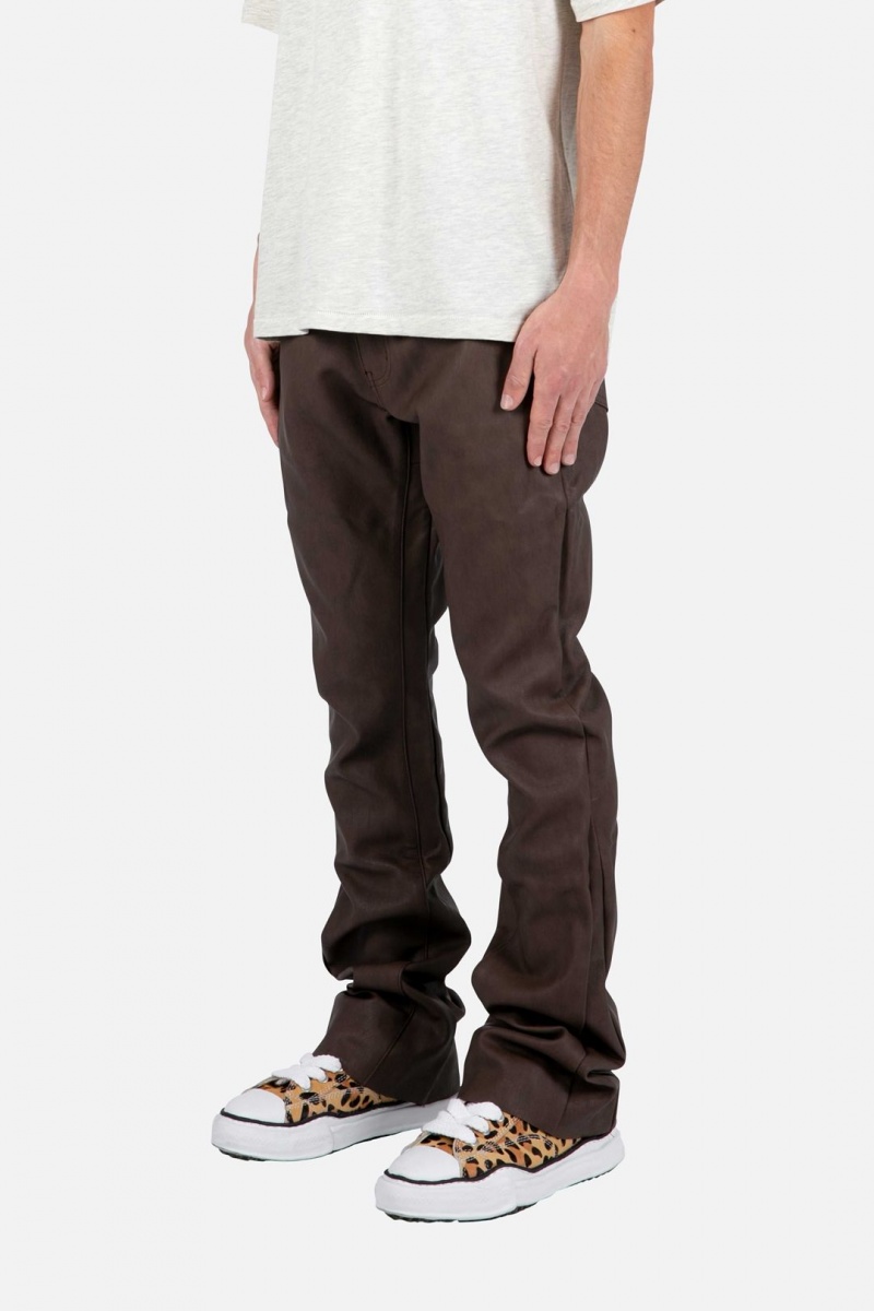 Mnml B460 Leather Flare Pants Flare Denim BROWN | SB22-W9GM