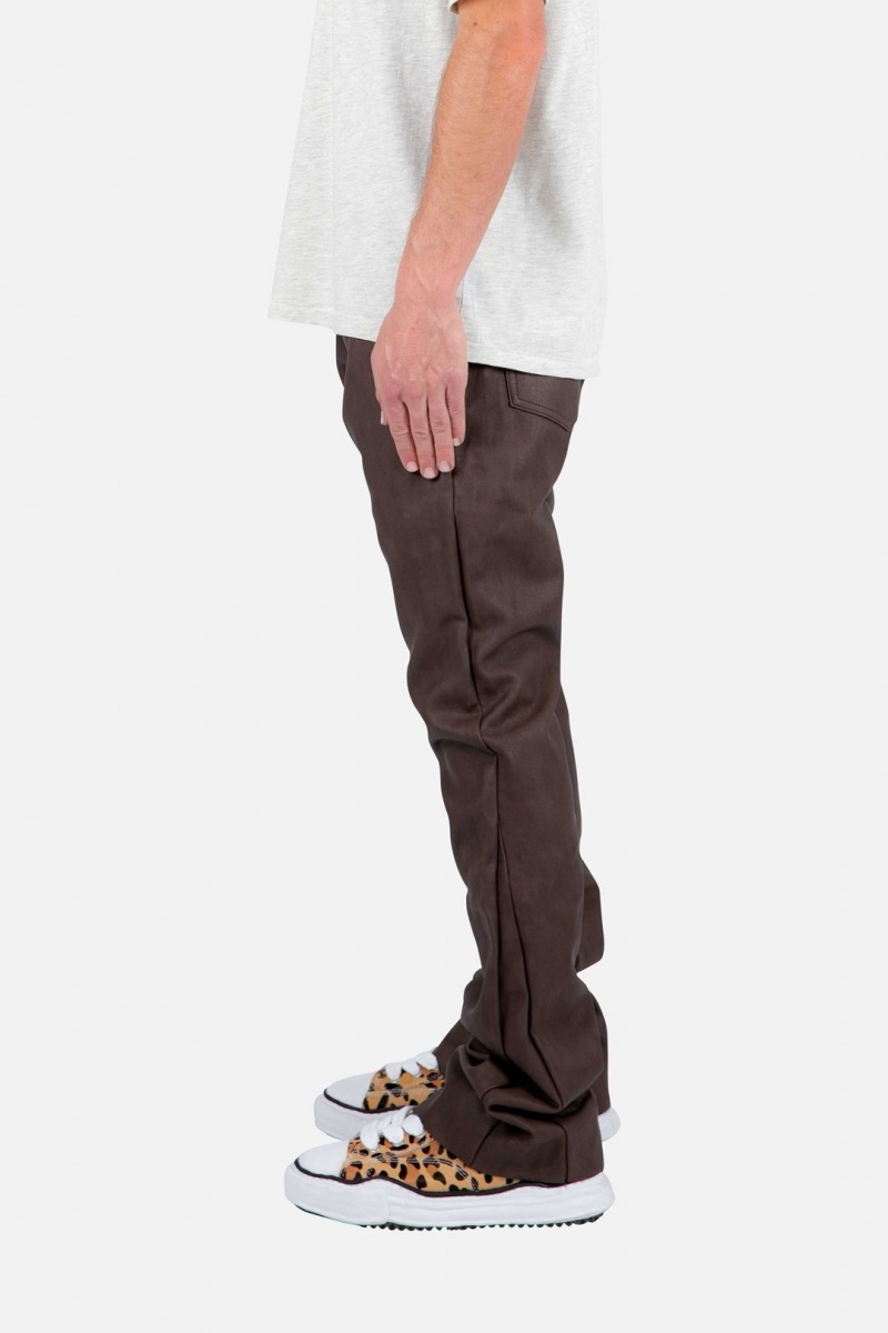 Mnml B460 Leather Flare Pants Flare Denim BROWN | SB22-W9GM