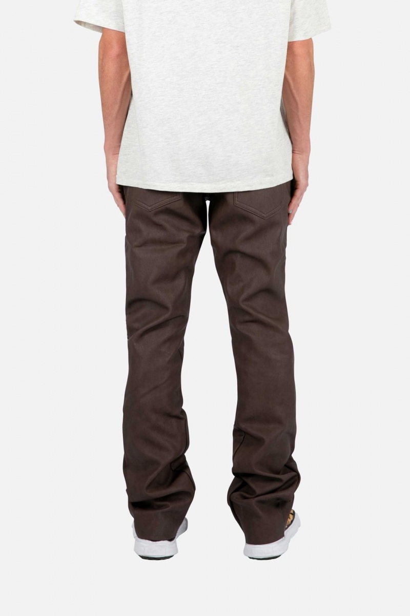 Mnml B460 Leather Flare Pants Flare Denim BROWN | SB22-W9GM