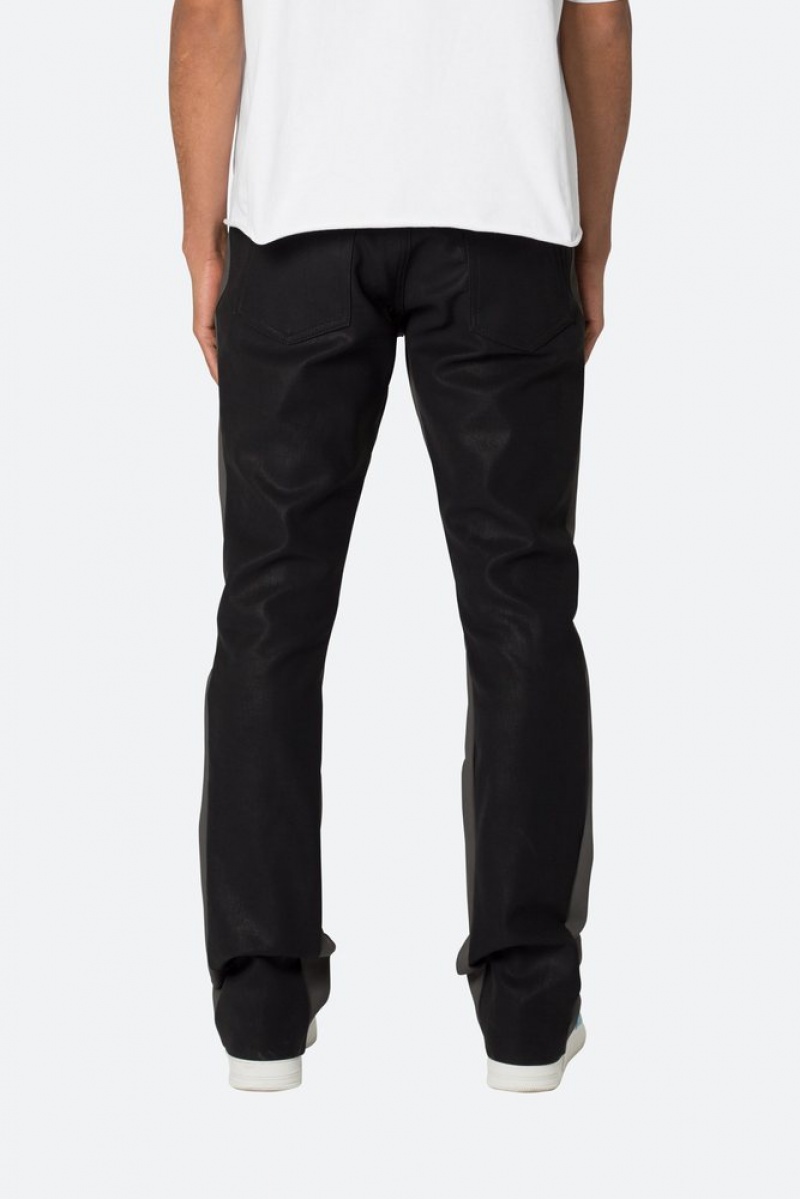 Mnml B518 Leather Flare Pants Flare Denim Black/Grey | IQ35-G7LT