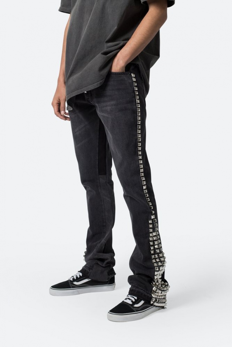 Mnml B572 Studded Flare Denim Flare Denim Black | WU31-U0WT