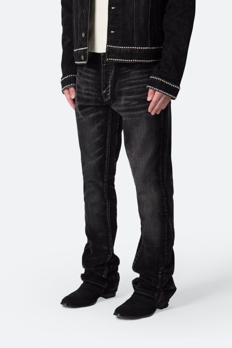 Mnml B576 Western Flare Denim Skinny Denim Black | KP84-V0EW