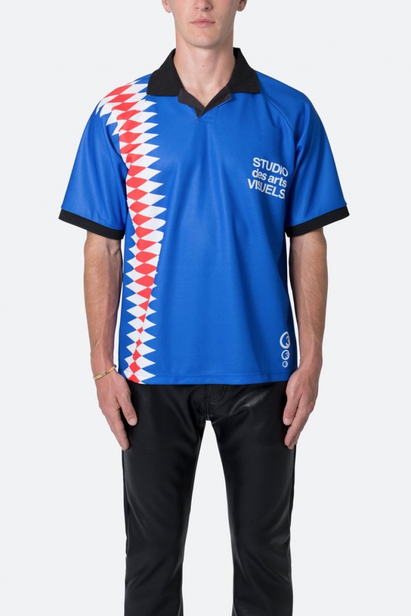 Mnml Backgammon Jersey Shirts Blue | BK65-Q7JG