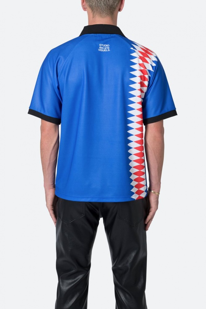 Mnml Backgammon Jersey Shirts Blue | BK65-Q7JG