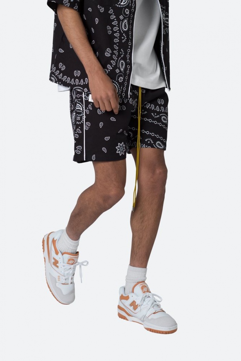 Mnml Bandana Paisley Shorts Shorts Black | FI76-G4HN