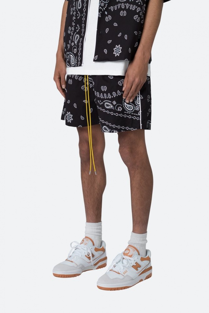 Mnml Bandana Paisley Shorts Shorts Black | FI76-G4HN