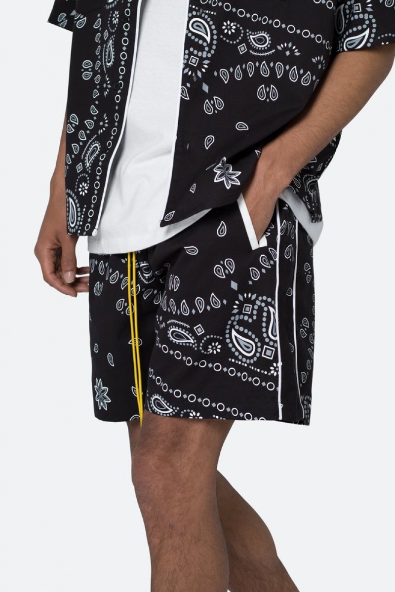 Mnml Bandana Paisley Shorts Shorts Black | FI76-G4HN