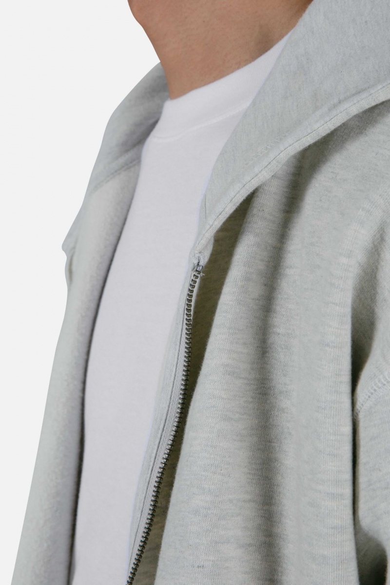 Mnml Basic Zip Up Hoodie Sweatshirts Grey | QN62-A4BE