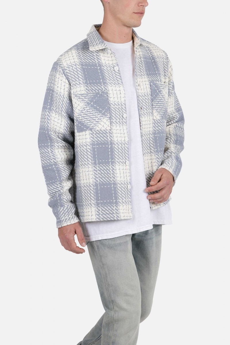 Mnml Classic Flannel Shirt Shirts Blue/White | SU81-A7GE