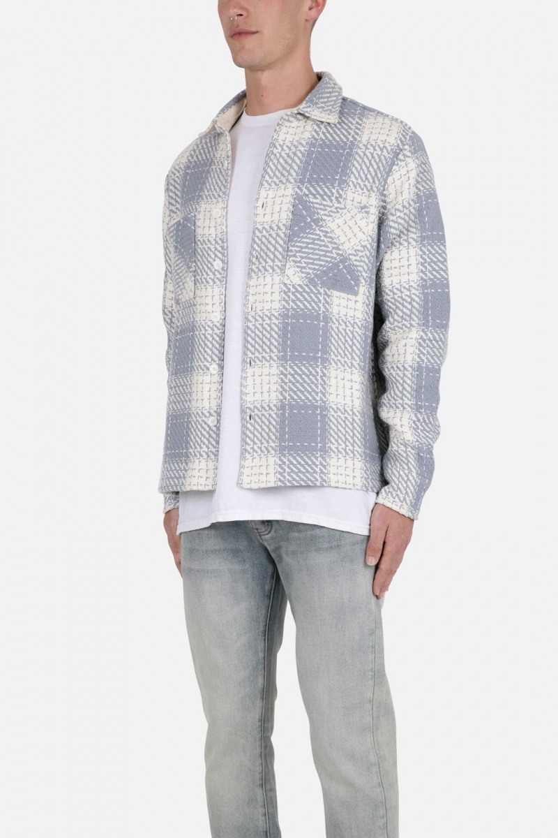 Mnml Classic Flannel Shirt Shirts Blue/White | SU81-A7GE