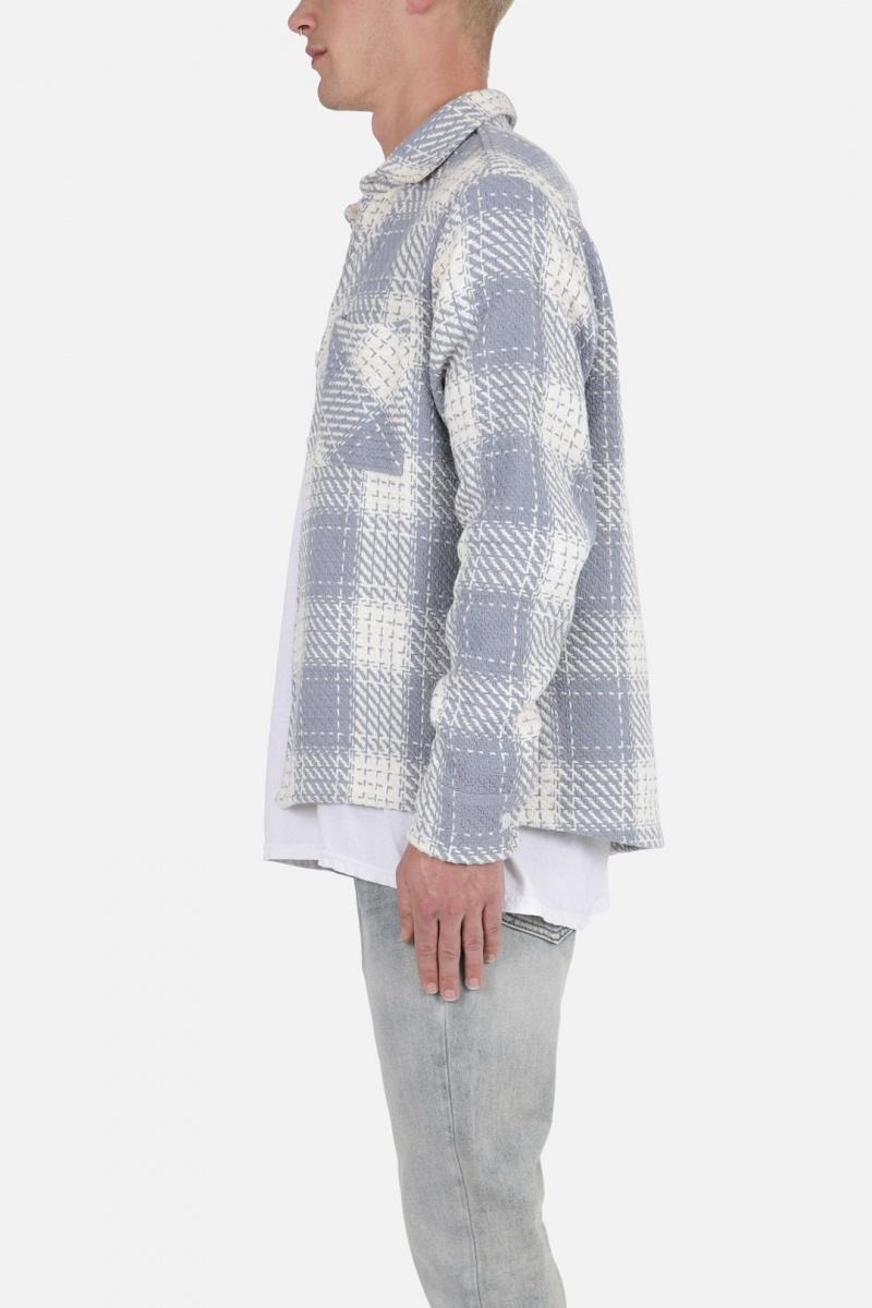 Mnml Classic Flannel Shirt Shirts Blue/White | SU81-A7GE