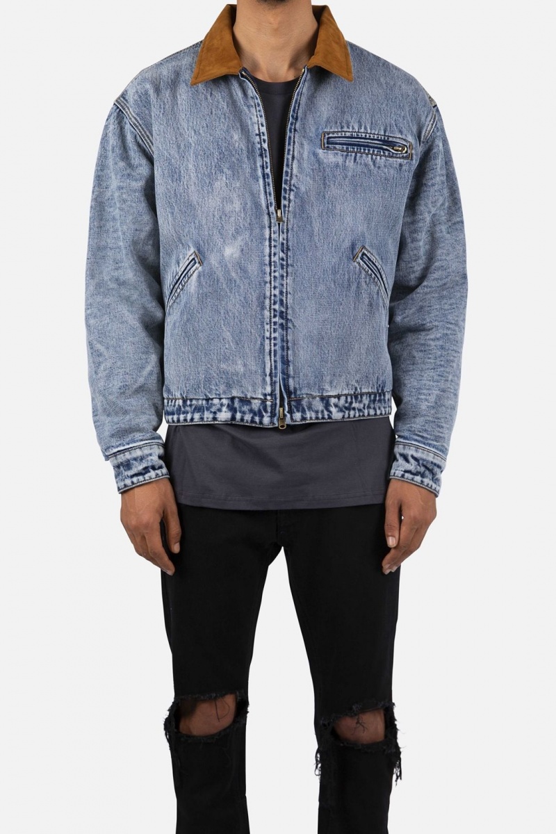 Mnml Collared Work Jacket Jackets Blue | FQ53-N2AF