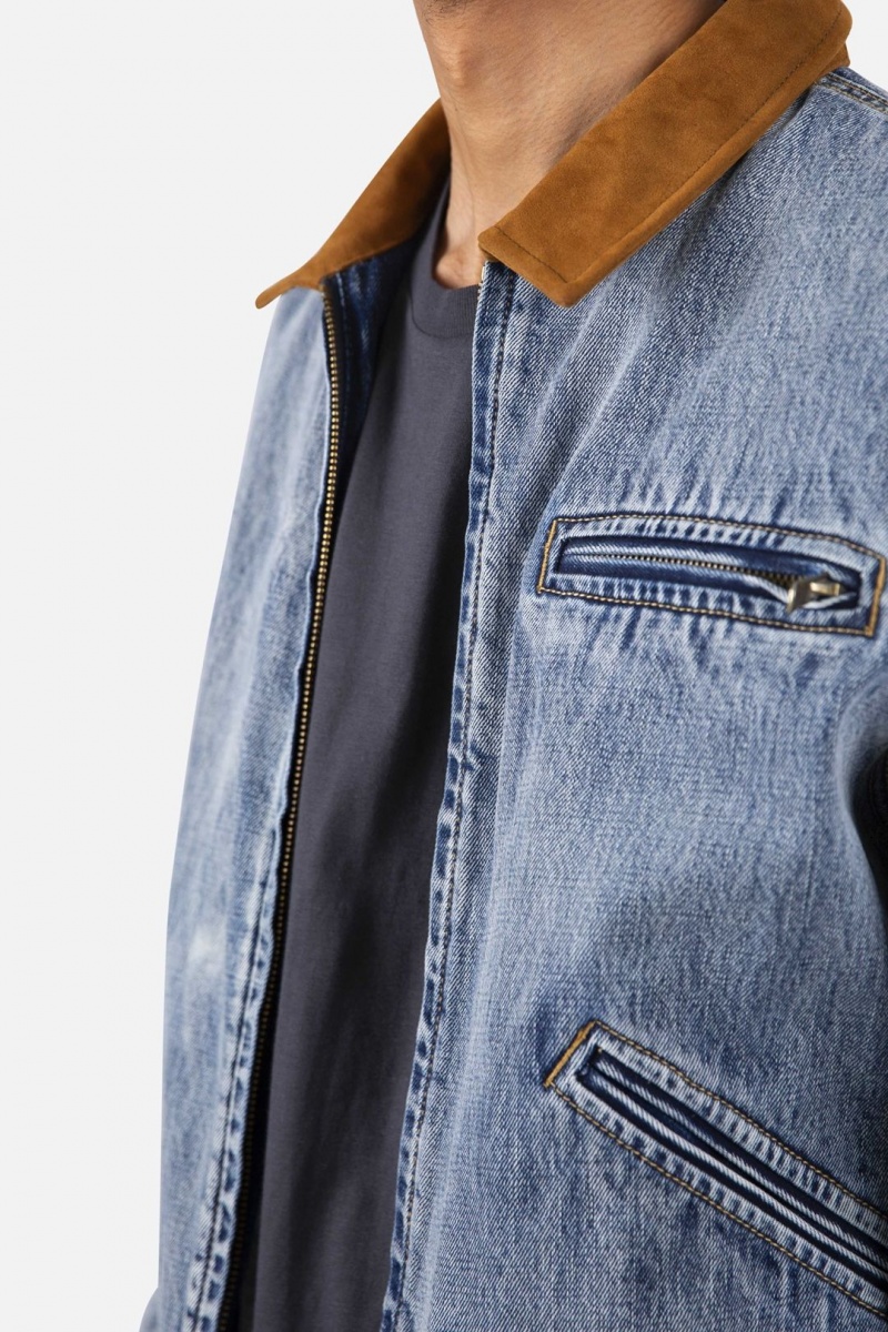 Mnml Collared Work Jacket Jackets Blue | FQ53-N2AF