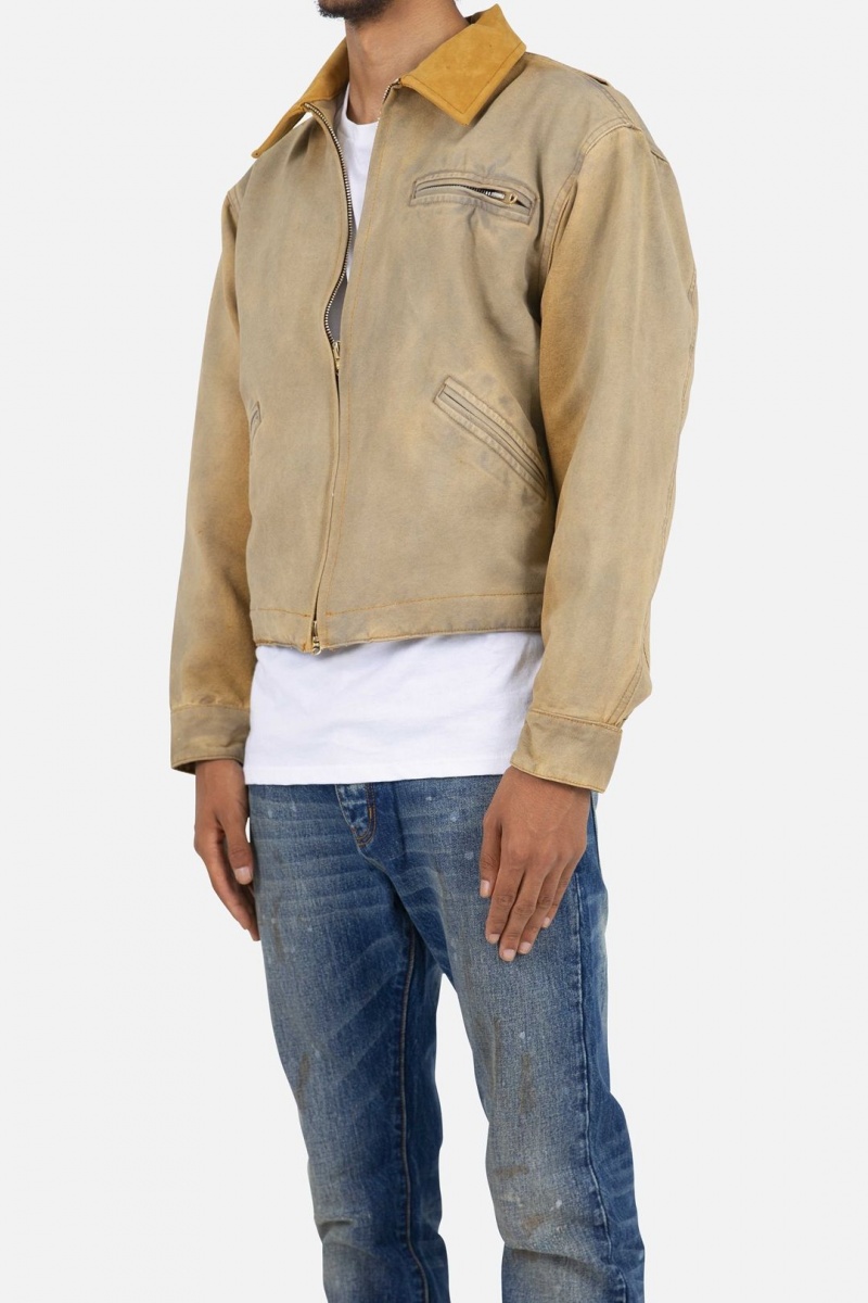 Mnml Collared Work Jacket Jackets Khaki | UD52-U7DL