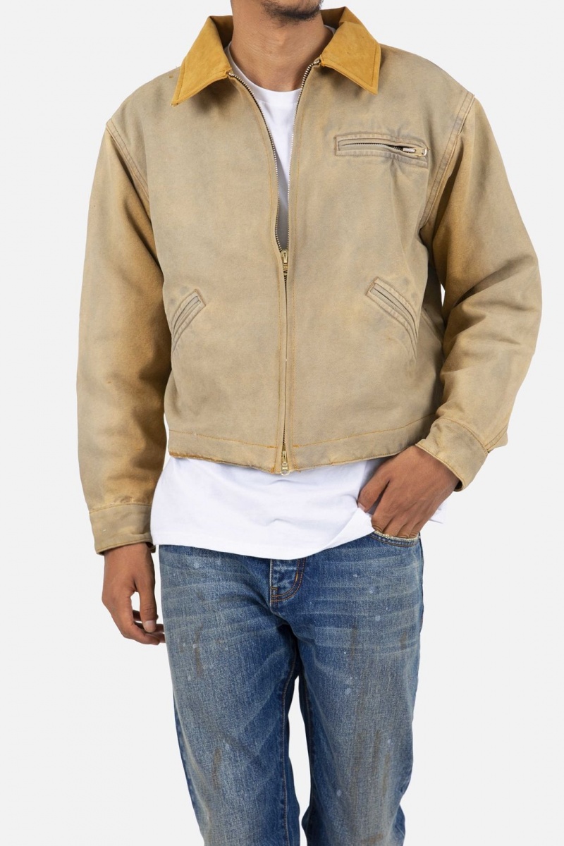 Mnml Collared Work Jacket Jackets Khaki | UD52-U7DL