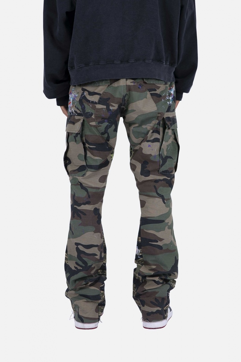 Mnml Contrast Bootcut Cargo Pants Jeans Woodland Camo | FS60-F8VY