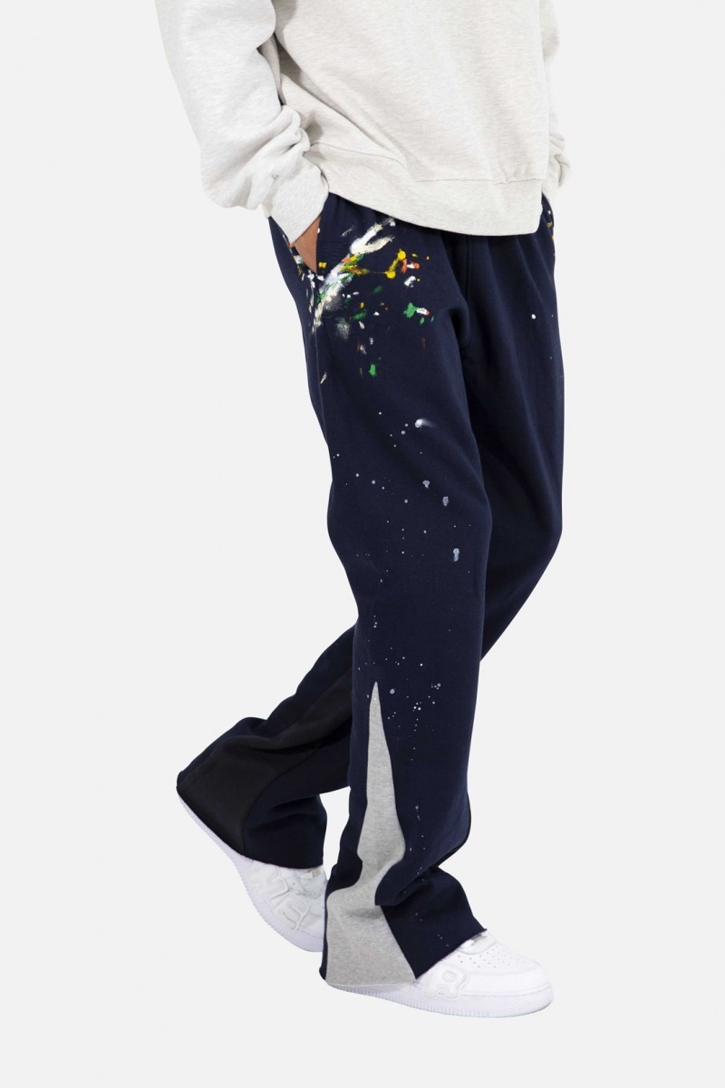 Mnml Contrast Bootcut Sweatpants Sweatpants Navy | SR71-N1CB