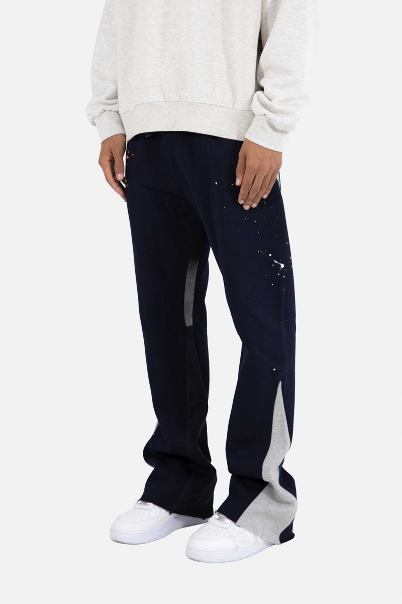 Mnml Contrast Bootcut Sweatpants Sweatpants Navy | SR71-N1CB