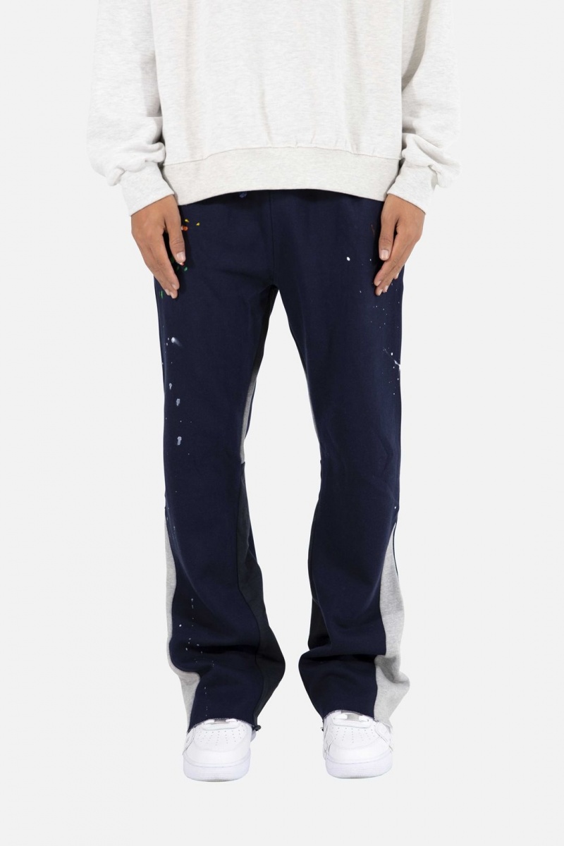 Mnml Contrast Bootcut Sweatpants Sweatpants Navy | SR71-N1CB