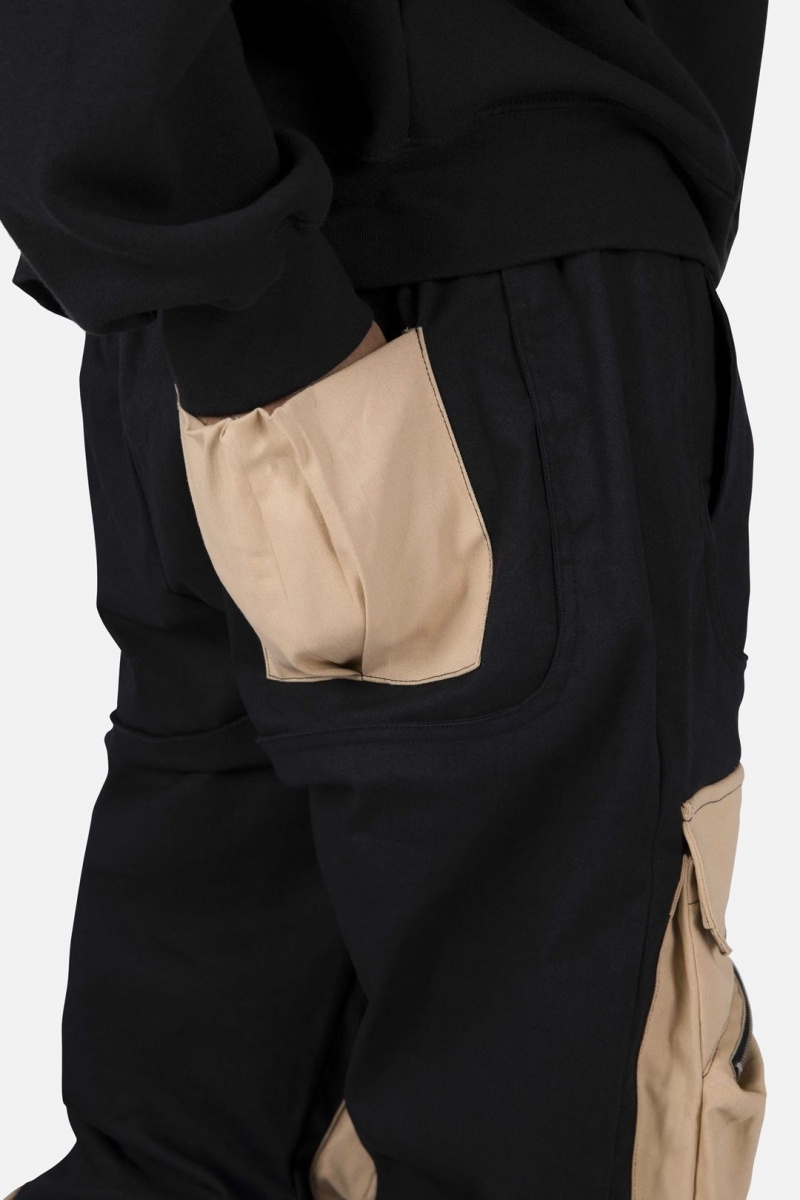 Mnml Contrast Cargo Pants Cargos Black/Natural | FJ21-V0JJ