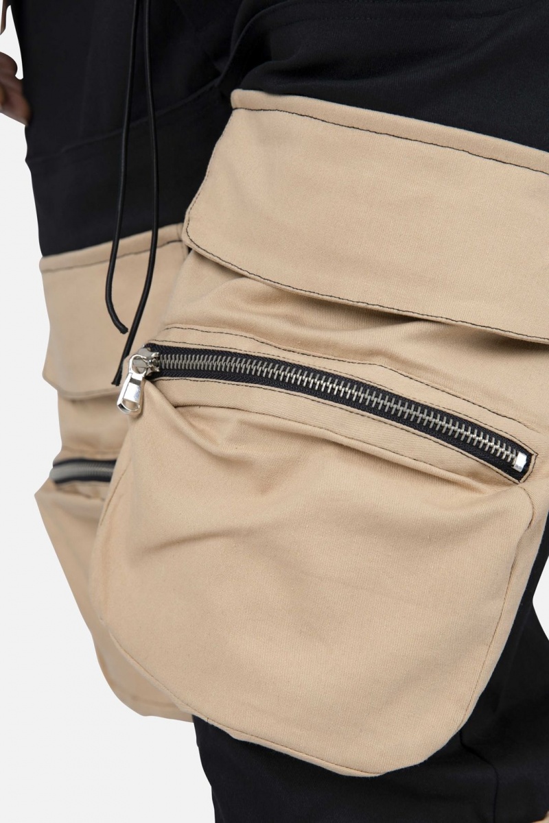 Mnml Contrast Cargo Pants Cargos Black/Natural | FJ21-V0JJ