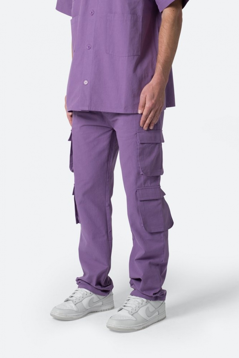 Mnml Cotton Cargo Pants Cargos Purple | ZF05-H9PW