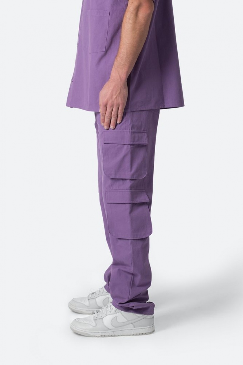 Mnml Cotton Cargo Pants Cargos Purple | ZF05-H9PW