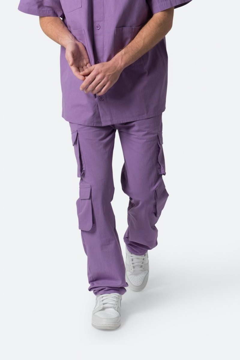 Mnml Cotton Cargo Pants Cargos Purple | ZF05-H9PW