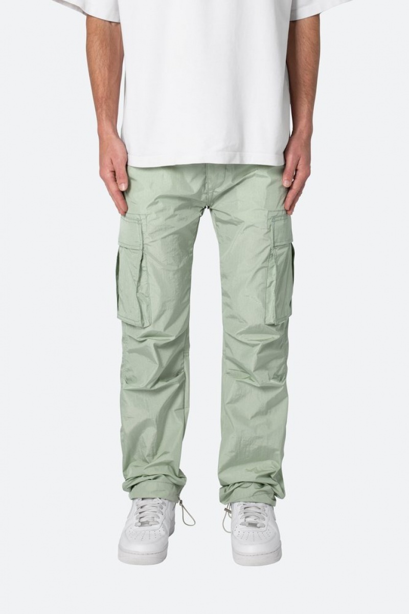 Mnml Crinkle Cargo Pants Baggy Denim Green | ER65-I0WK