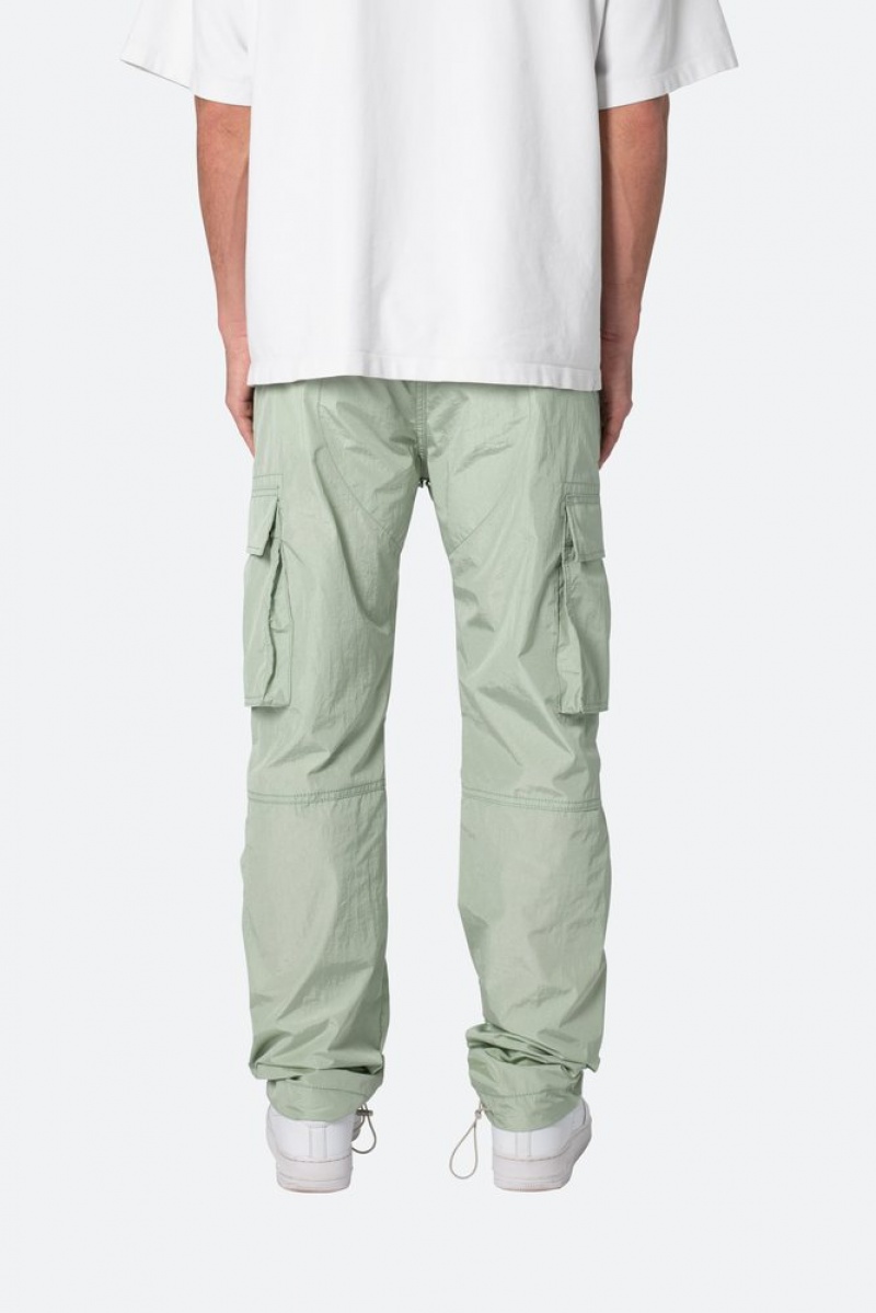 Mnml Crinkle Cargo Pants Baggy Denim Green | ER65-I0WK