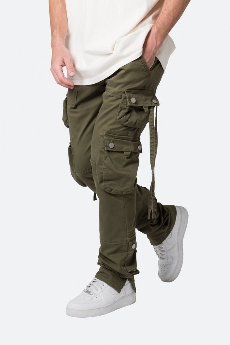 Mnml D152 Cargo Pants Straight Denim Olive | VO34-O0MT