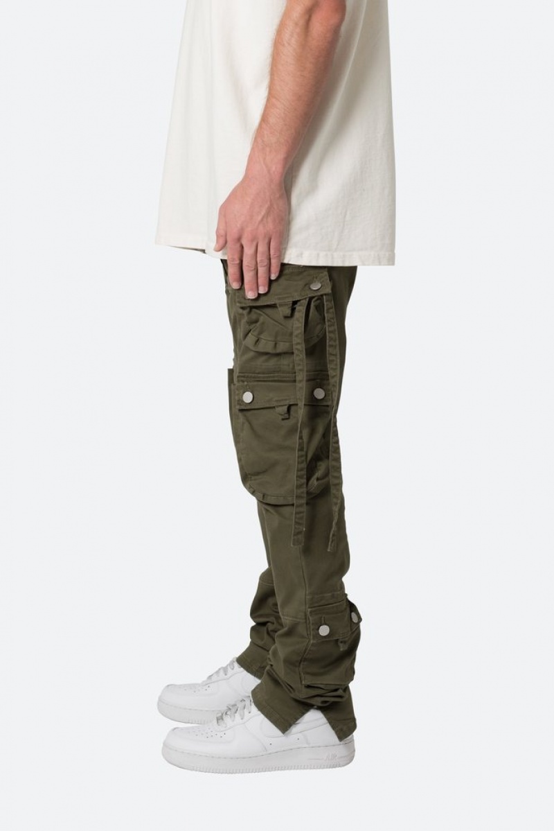 Mnml D152 Cargo Pants Straight Denim Olive | VO34-O0MT