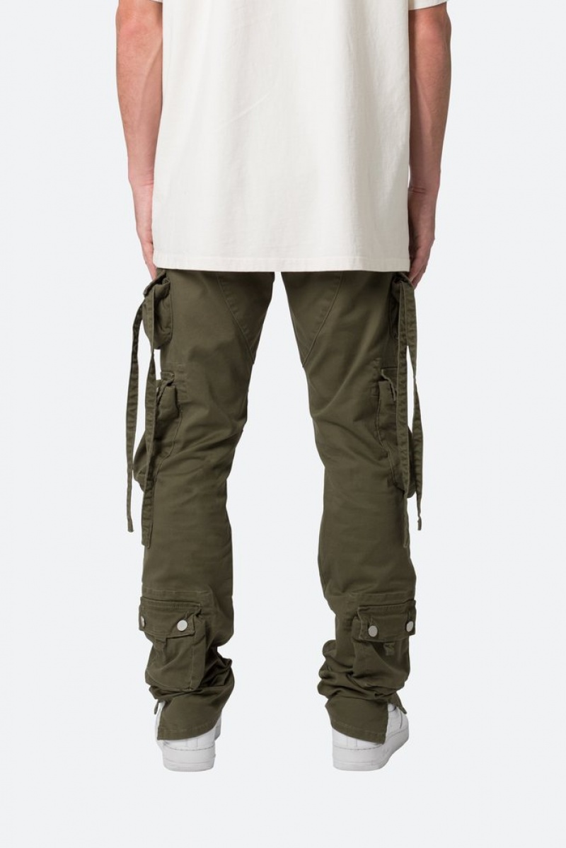 Mnml D152 Cargo Pants Straight Denim Olive | VO34-O0MT