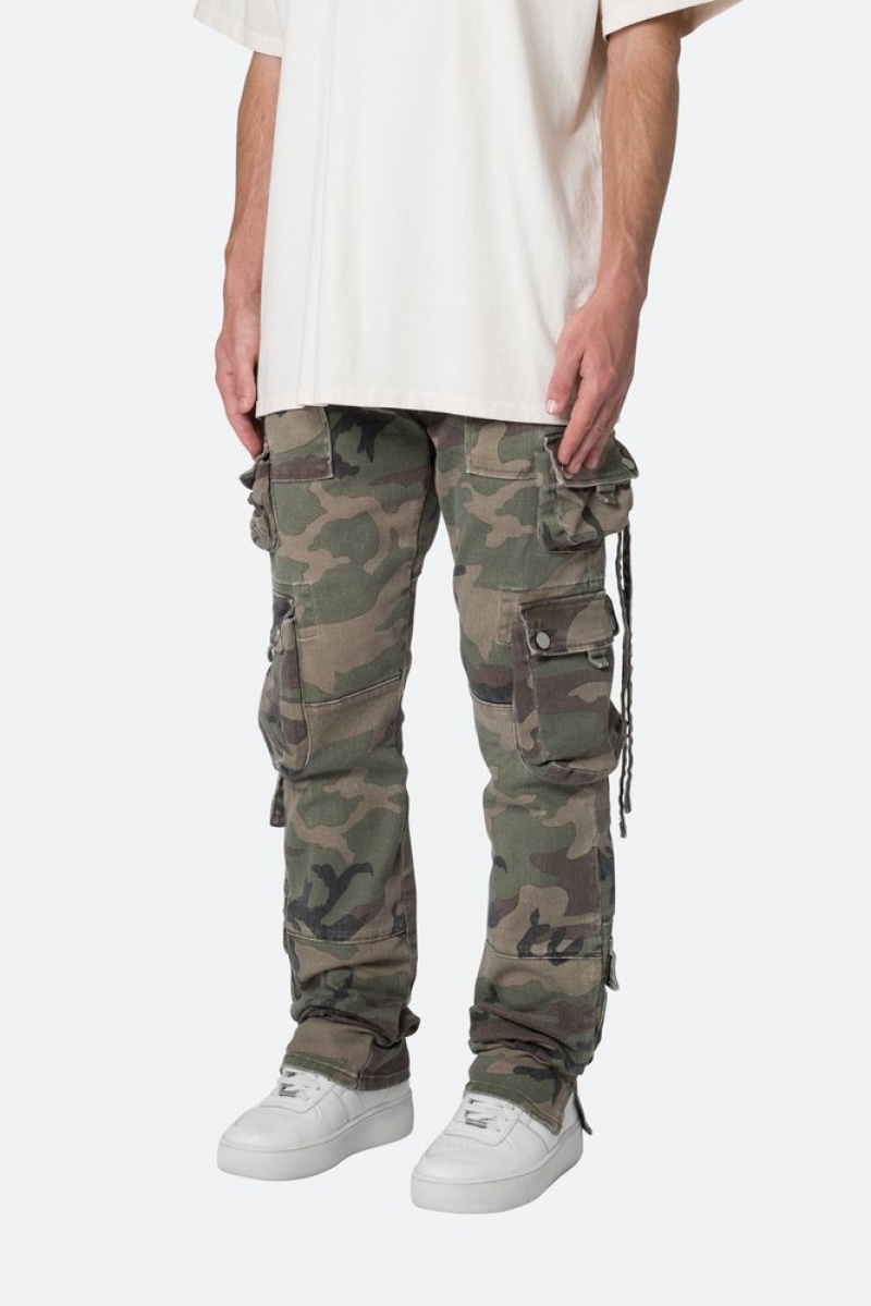 Mnml D152 Cargo Pants Straight Denim Woodland Camo | UJ06-I8EA