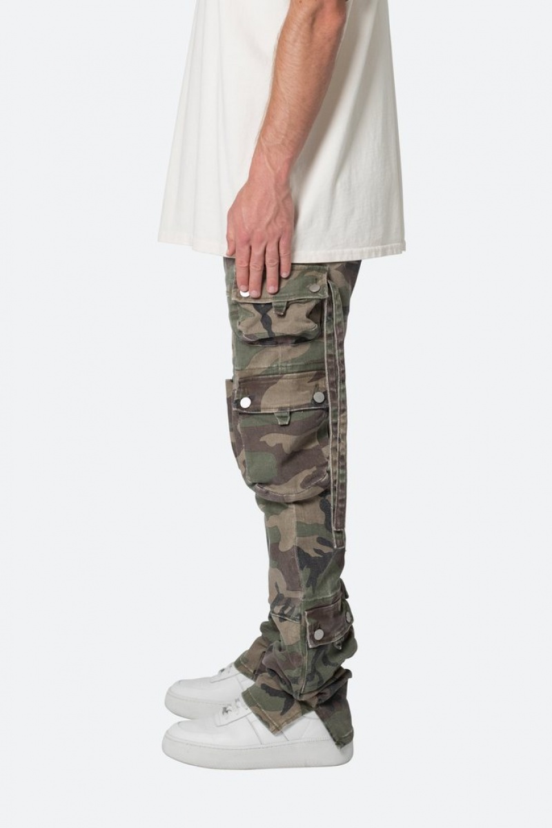 Mnml D152 Cargo Pants Straight Denim Woodland Camo | UJ06-I8EA