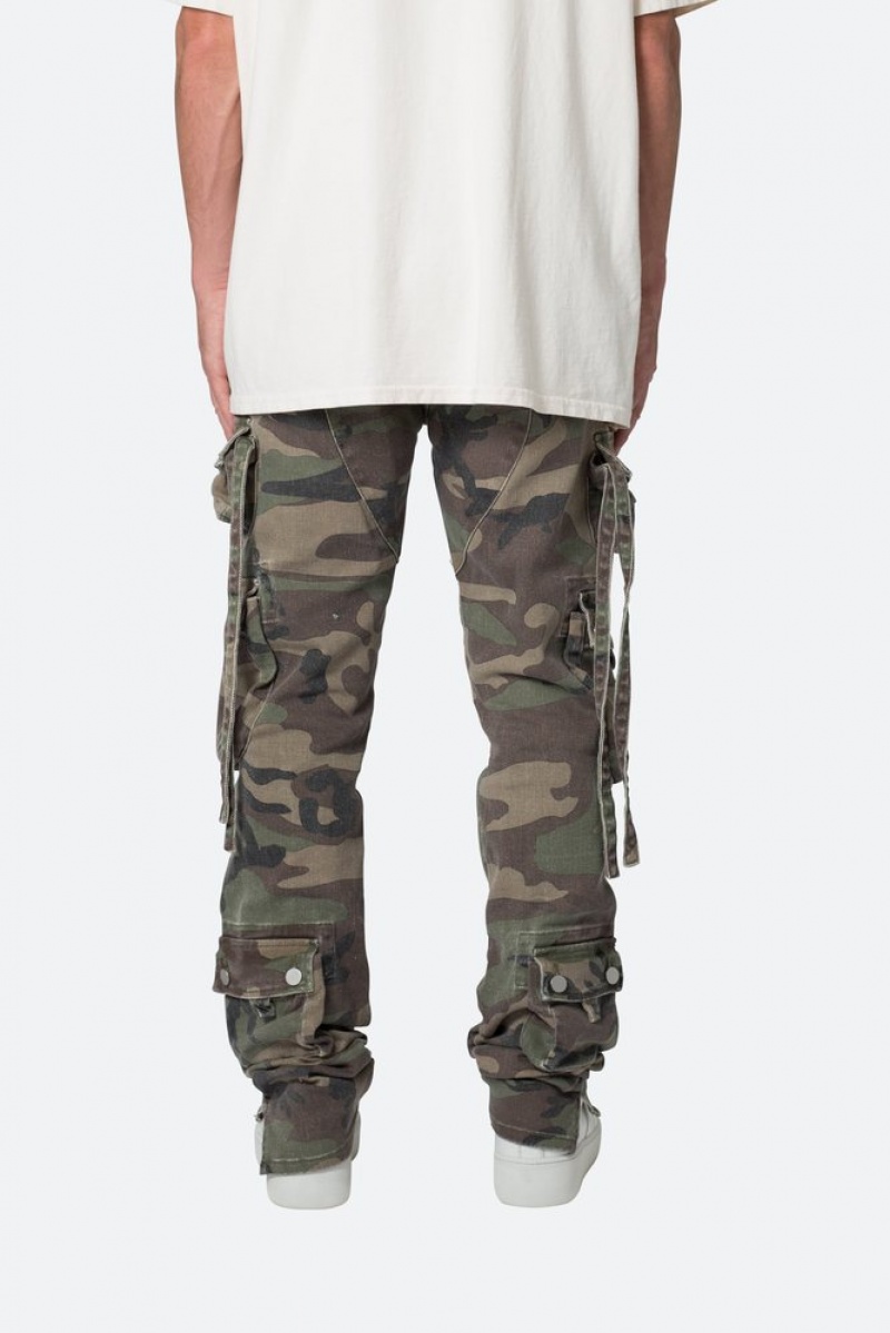 Mnml D152 Cargo Pants Straight Denim Woodland Camo | UJ06-I8EA