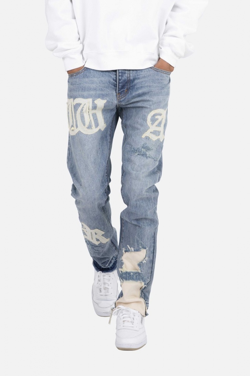 Mnml D198 War Straight Denim Straight Denim Blue/White | RS24-U0LB