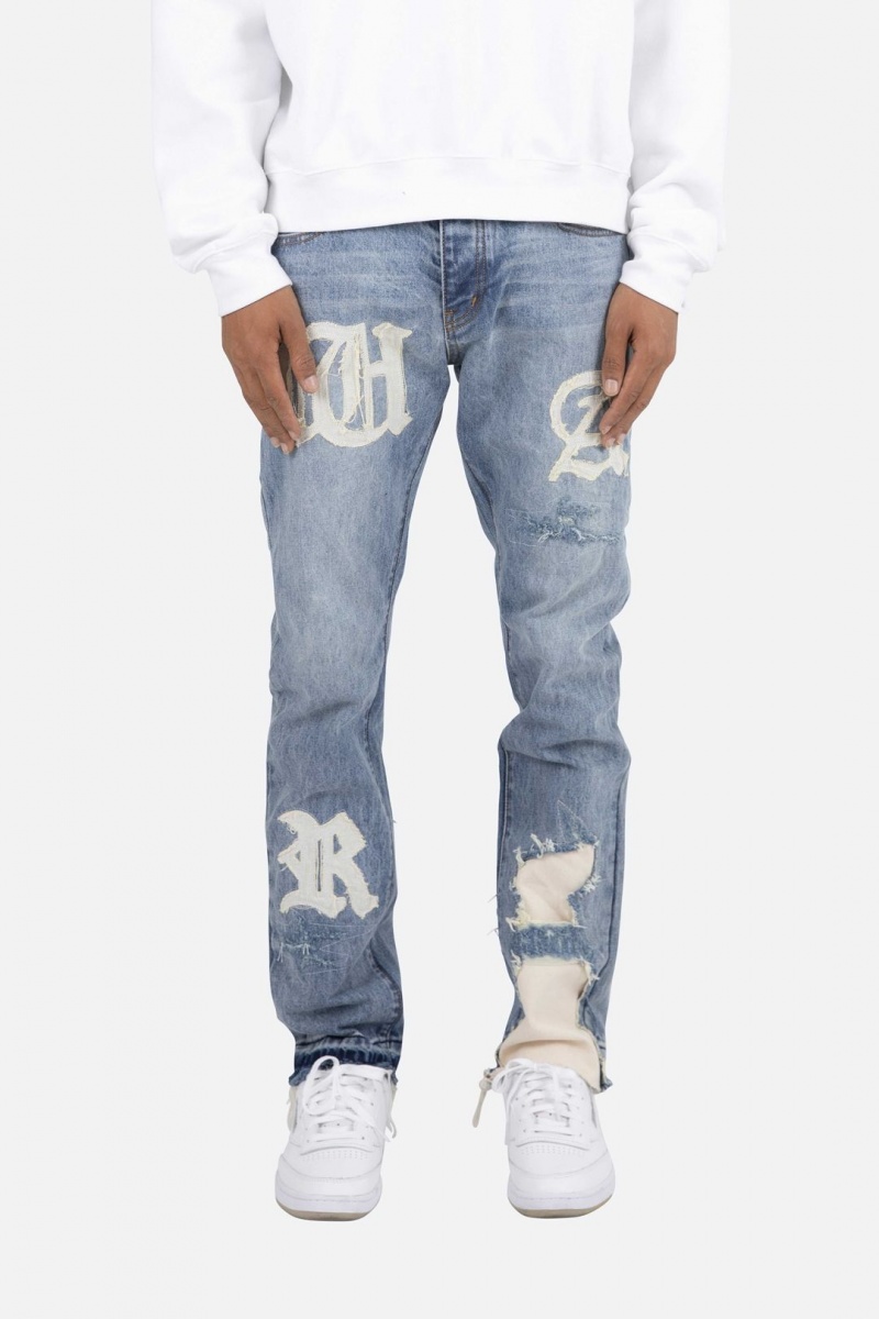 Mnml D198 War Straight Denim Straight Denim Blue/White | RS24-U0LB