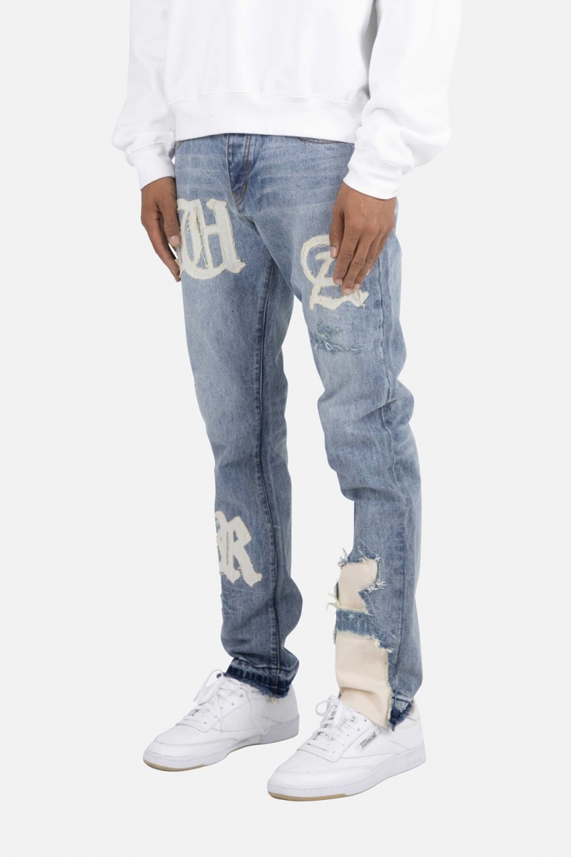 Mnml D198 War Straight Denim Straight Denim Blue/White | RS24-U0LB