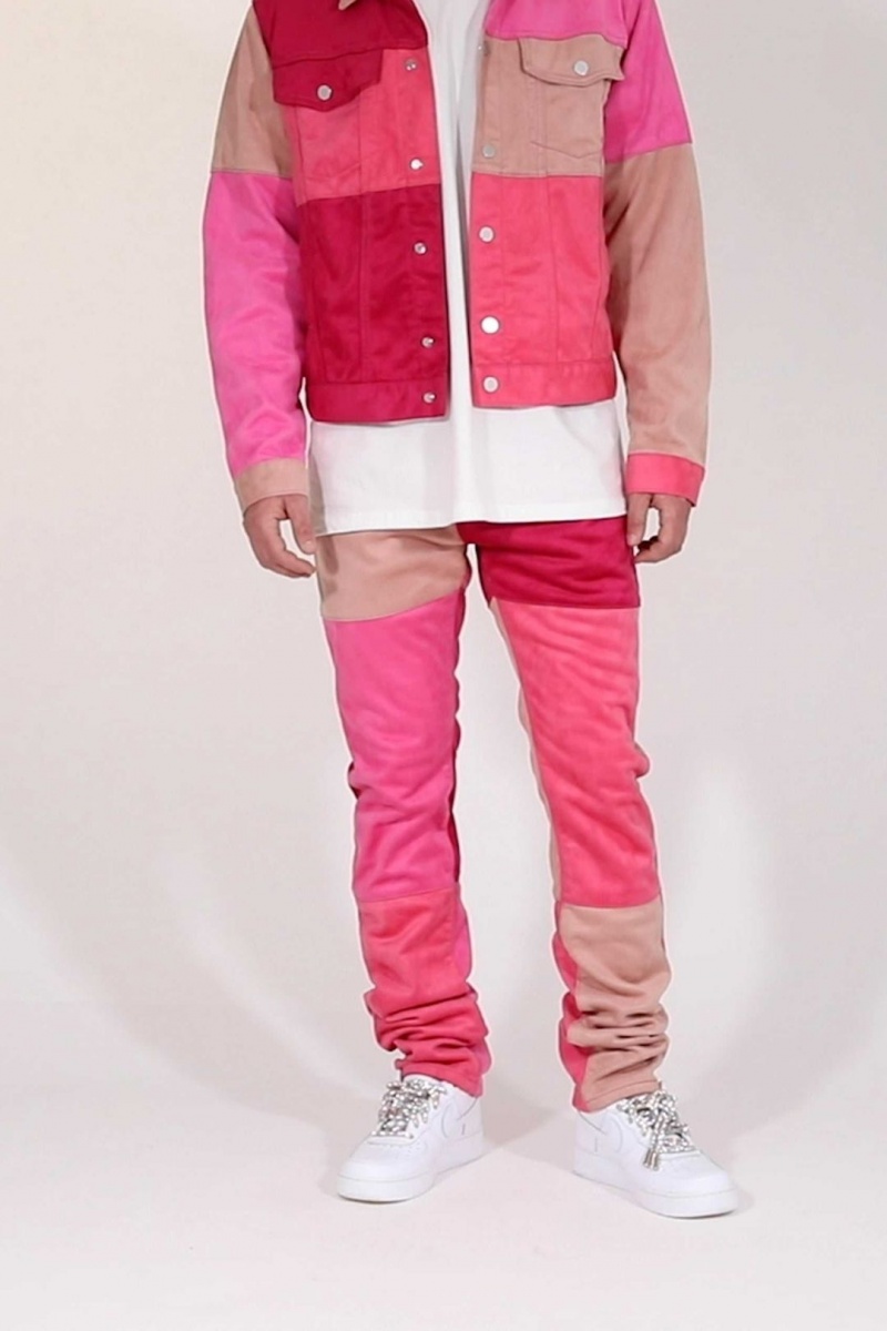 Mnml D354 Patchwork Straight Denim Straight Denim Pink | WJ03-N5AI