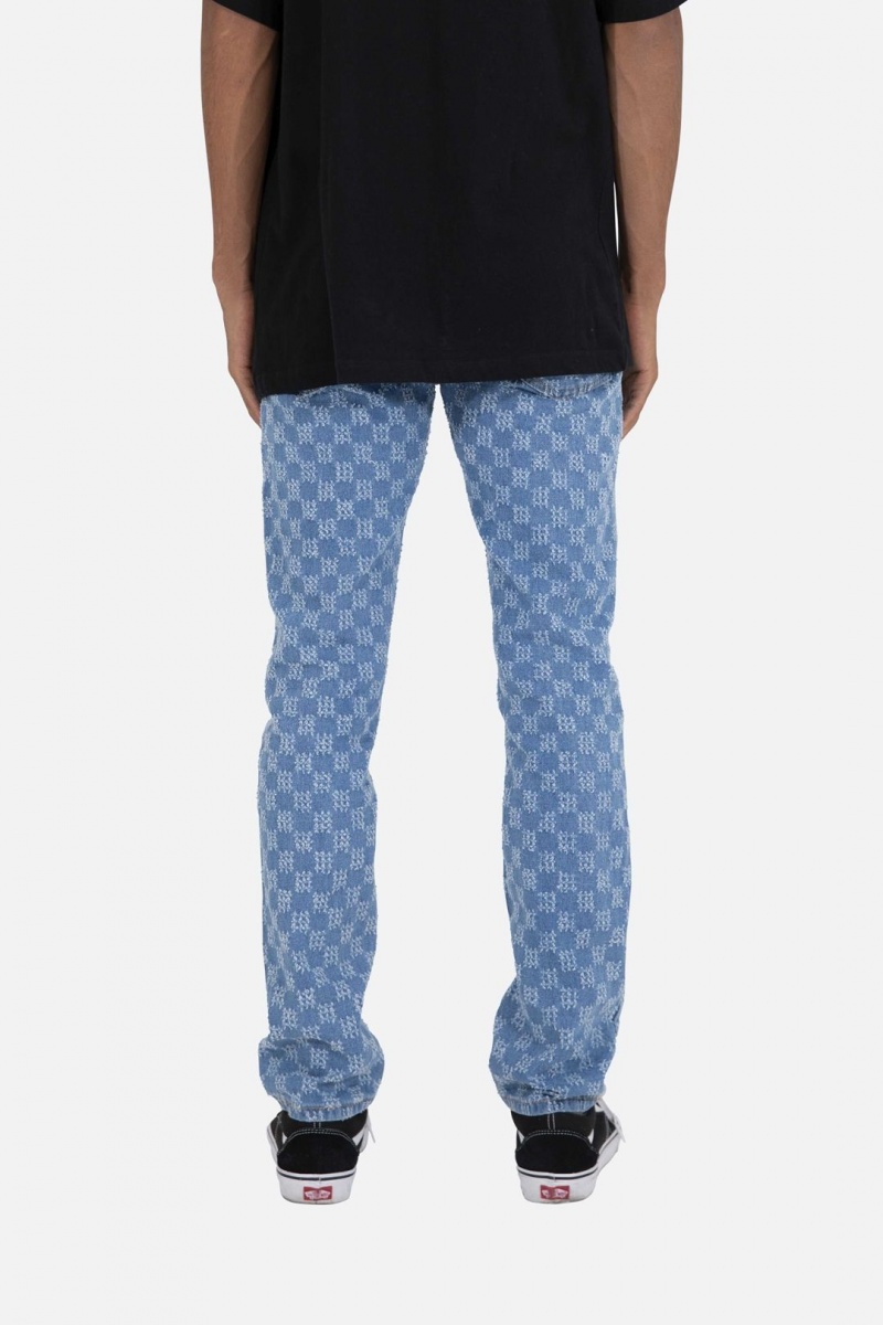 Mnml D407 Checker Straight Denim Straight Denim Blue | WZ72-M1TK