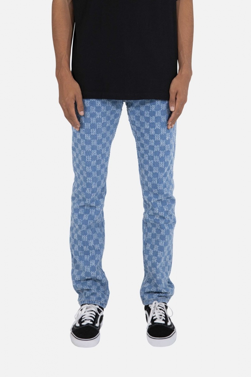 Mnml D407 Checker Straight Denim Straight Denim Blue | WZ72-M1TK