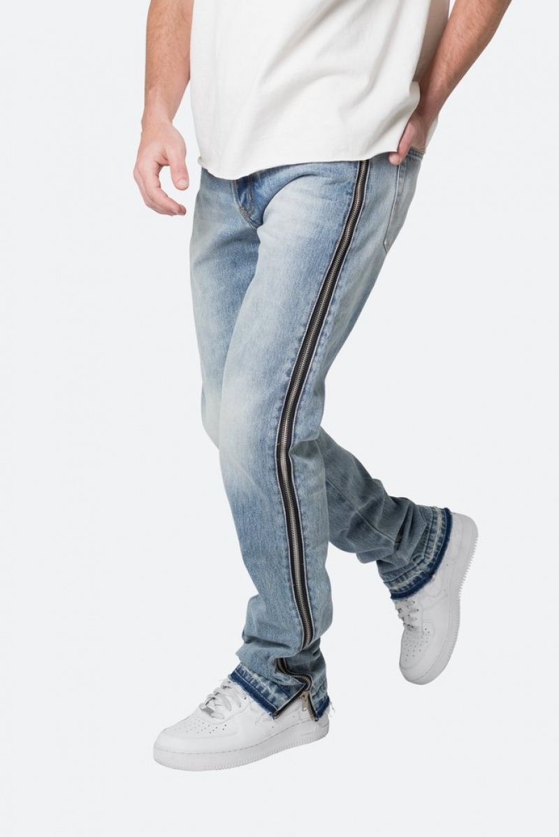 Mnml D558 Straight Stripe Denim Straight Denim Blue | OF65-U5DY