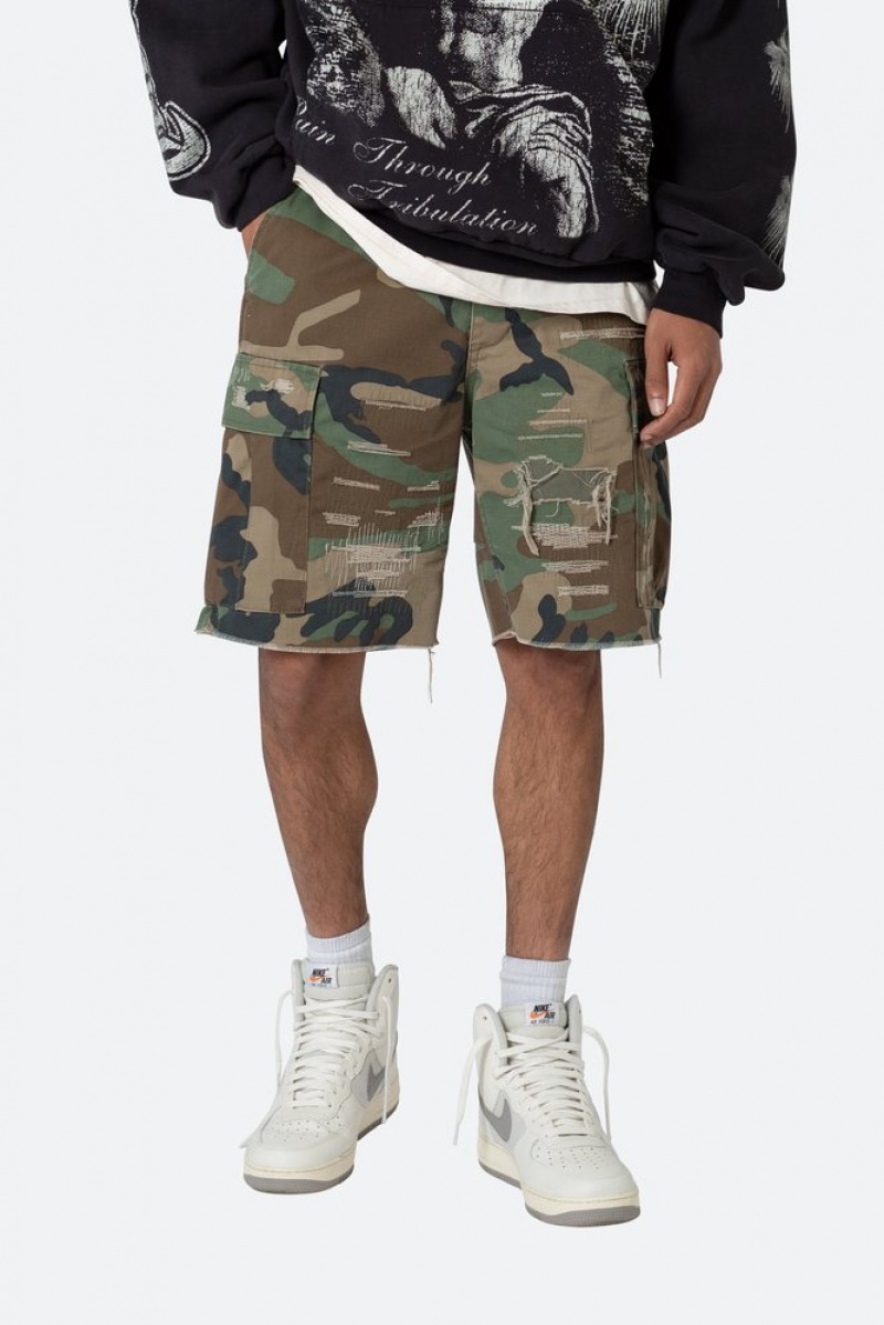 Mnml Distressed Cargo Shorts Shorts Camo | TX28-Y1SW