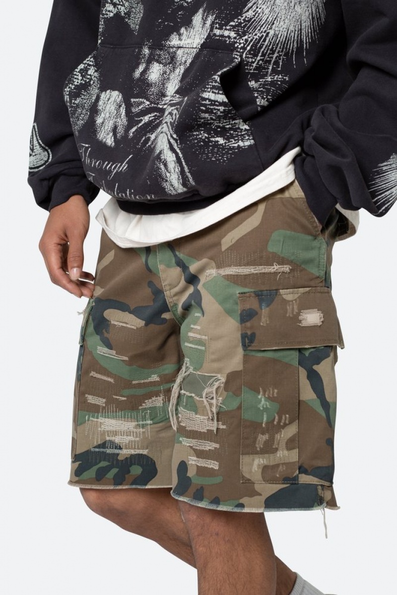 Mnml Distressed Cargo Shorts Shorts Camo | TX28-Y1SW