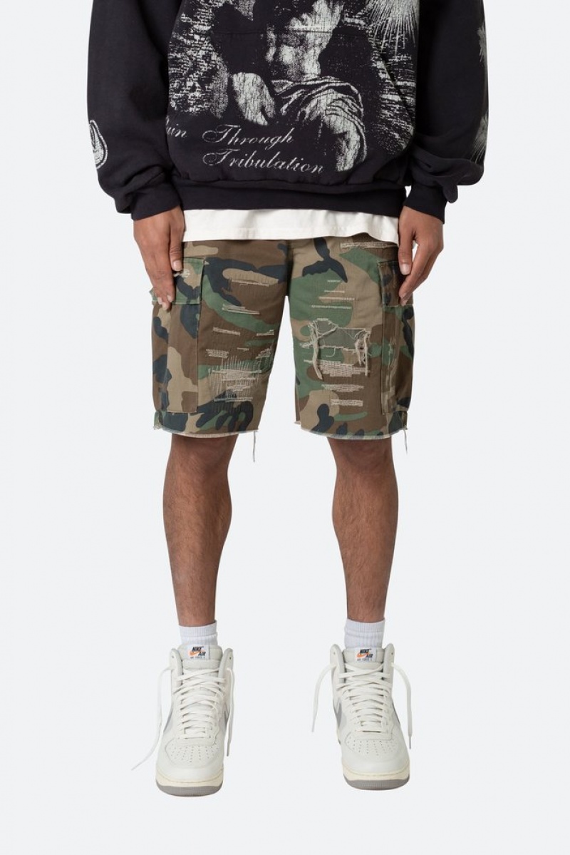 Mnml Distressed Cargo Shorts Shorts Camo | TX28-Y1SW