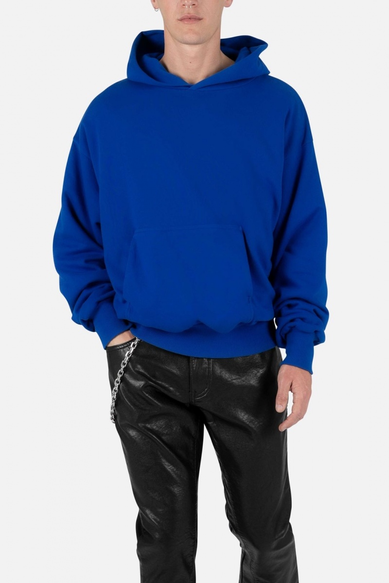 Mnml Double Layer Hoodie Sweatshirts Blue | QM43-I9ZB