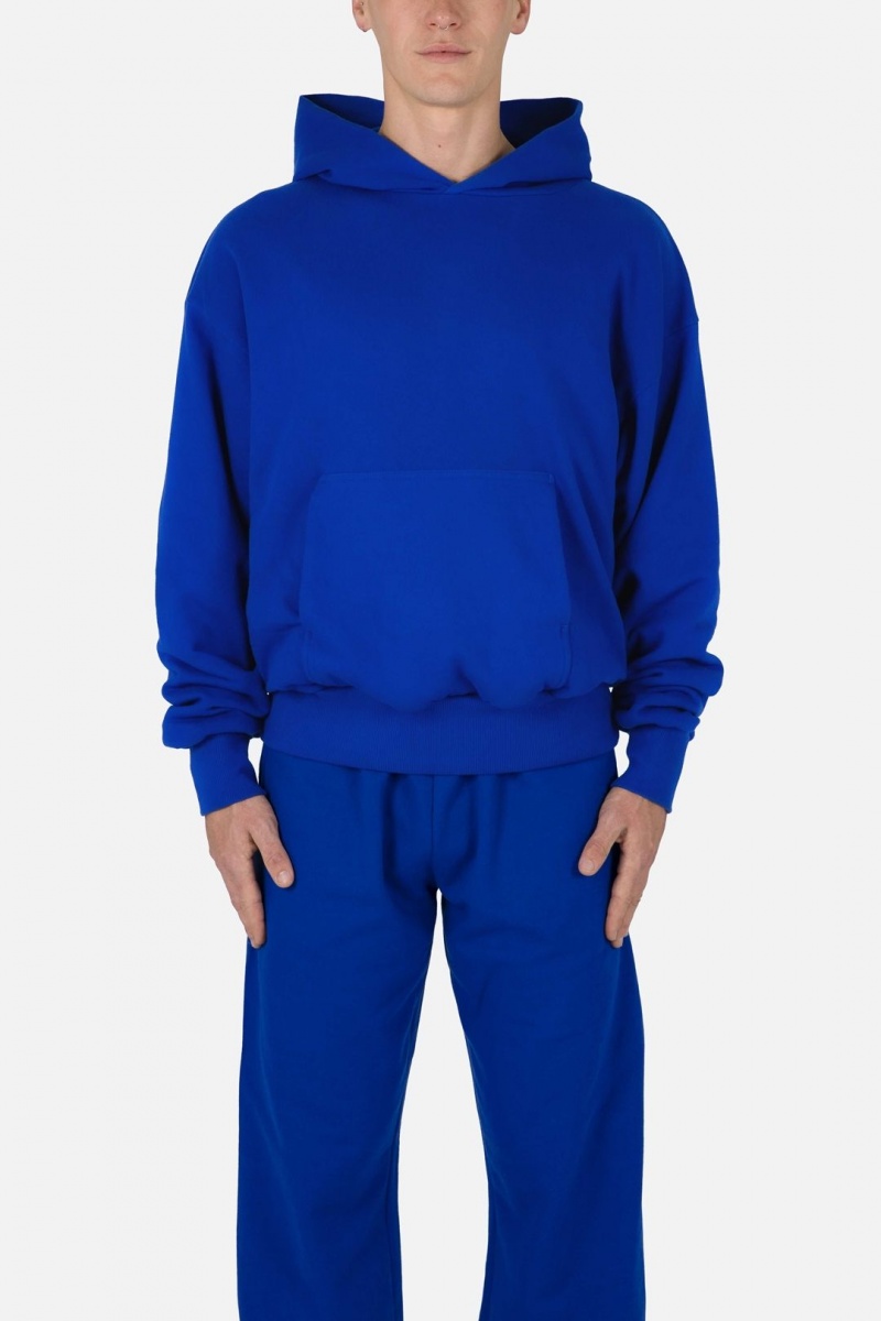 Mnml Double Layer Hoodie Sweatshirts Blue | QM43-I9ZB