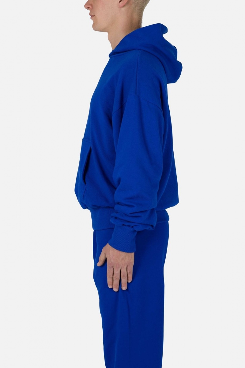 Mnml Double Layer Hoodie Sweatshirts Blue | QM43-I9ZB